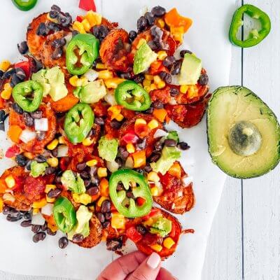 loaded sweet potato nachos