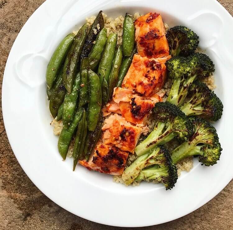 Spicy Salmon and Broccoli Quinoa Bowls