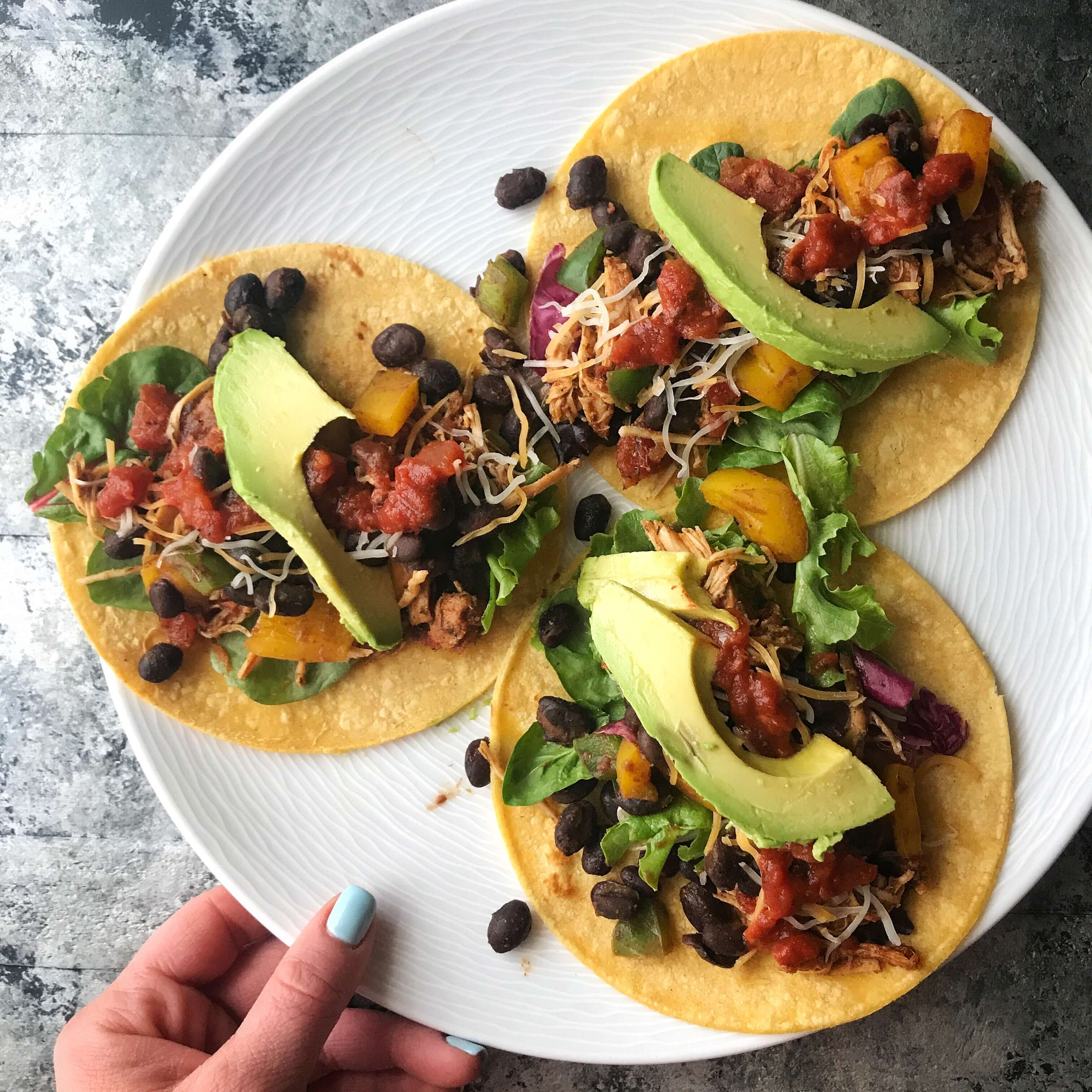 Healthy Crockpot Chicken Tacos Two Ways