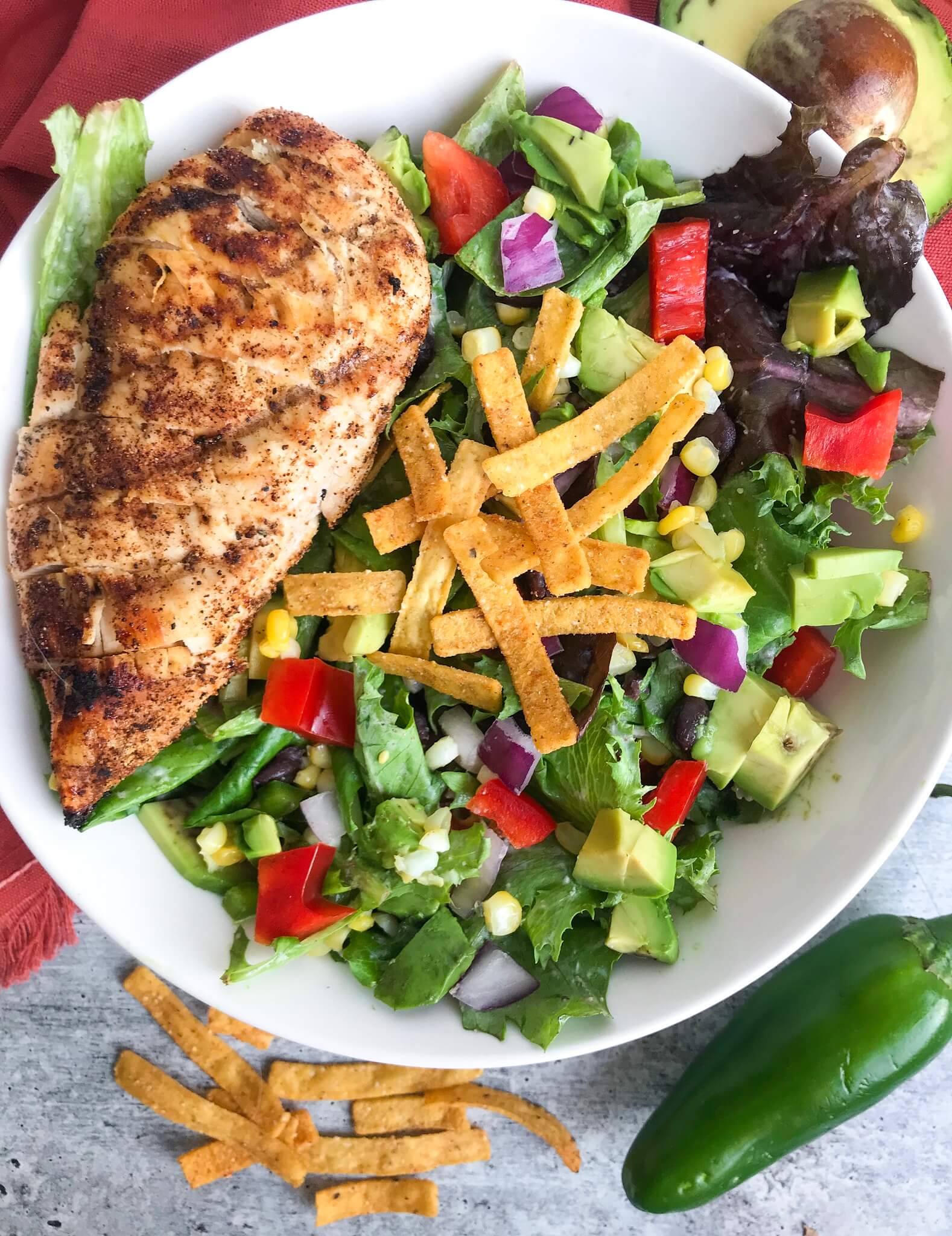 Grilled Chick Salad + Homemade Sweet Onion Dressing – My Dukan Diary