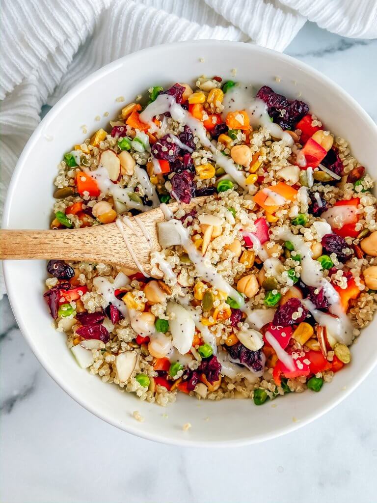 quinoa salad recipe with corn and chickpeas