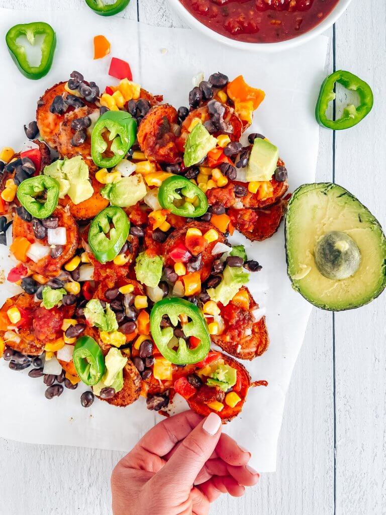 loaded sweet potato nachos