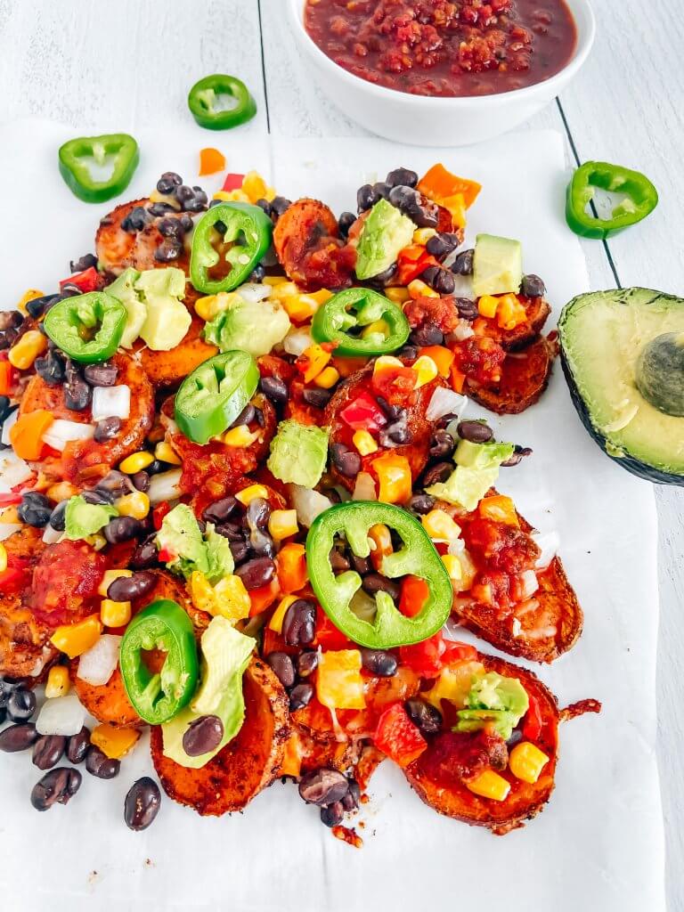 loaded sweet potato nachos