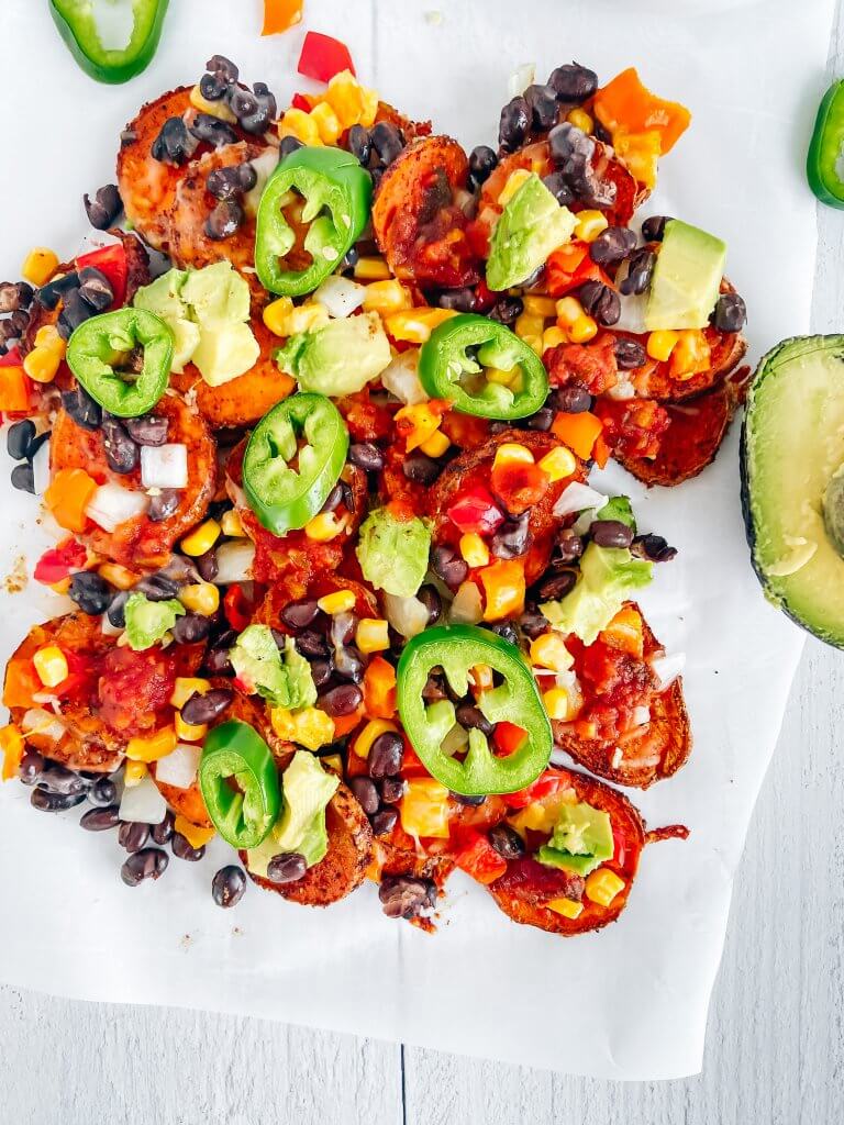 loaded sweet potato nachos