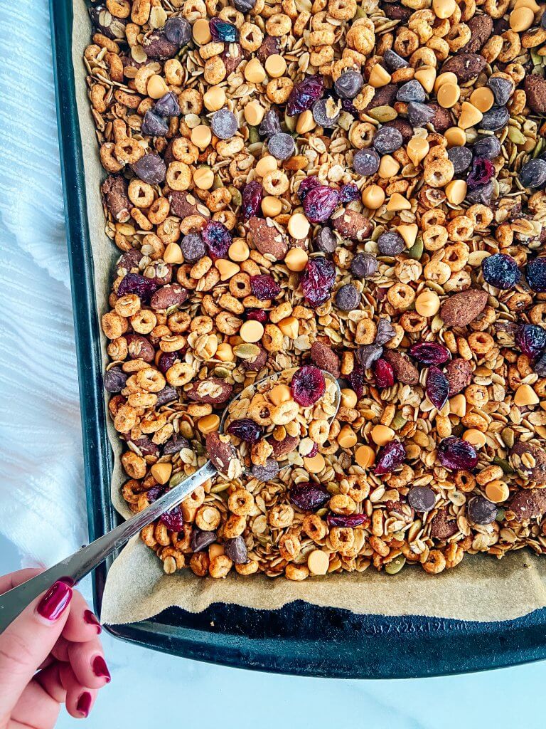 pumpkin spice granola and party mix recipe