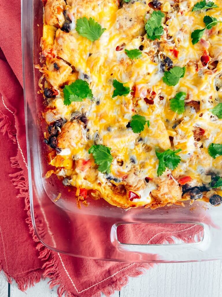 healthy chicken enchilada bake