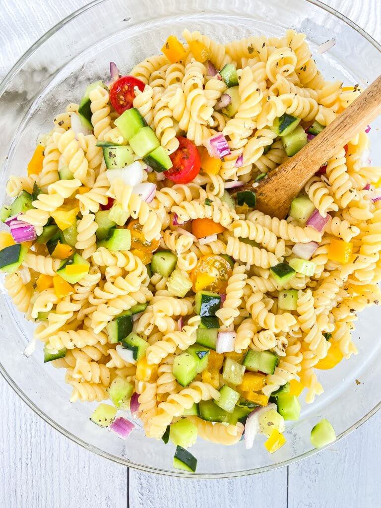 Healthy Summer Pasta Salad - with vinaigrette dressing 