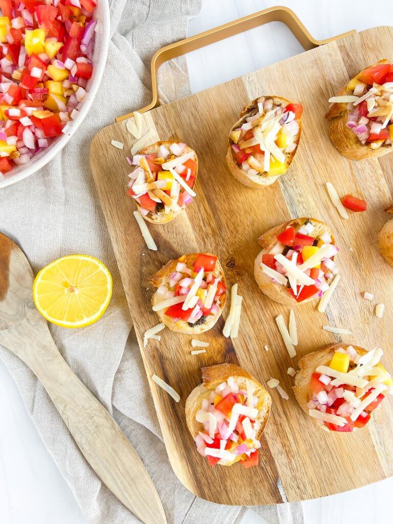 tomato mango bruschetta