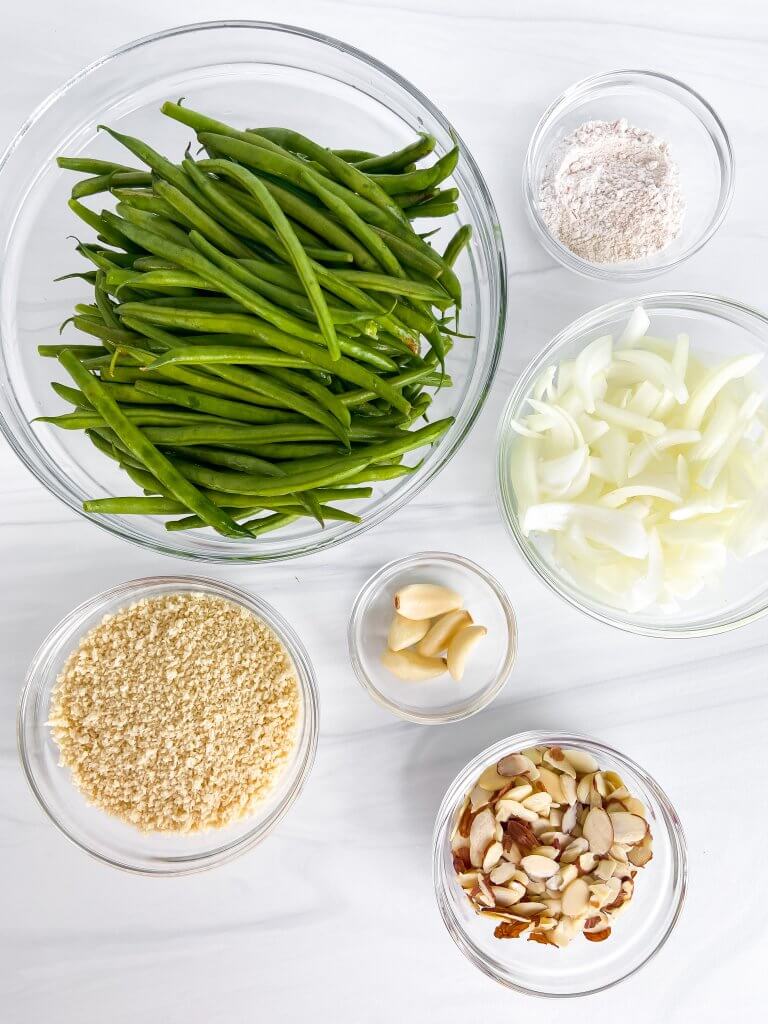 Healthy Green Bean Casserole ingredients