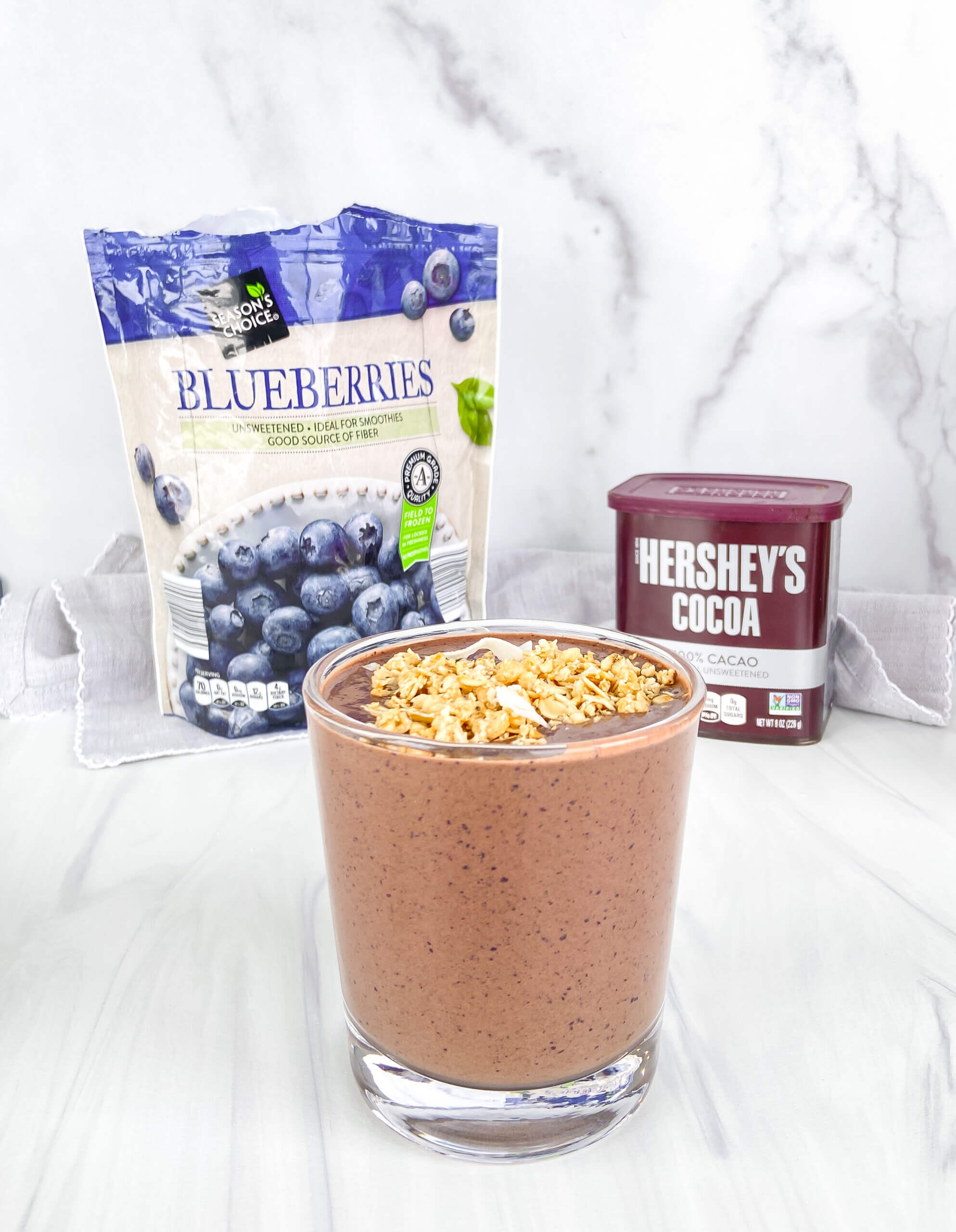 Healthy Chocolate Blueberry Smoothie
