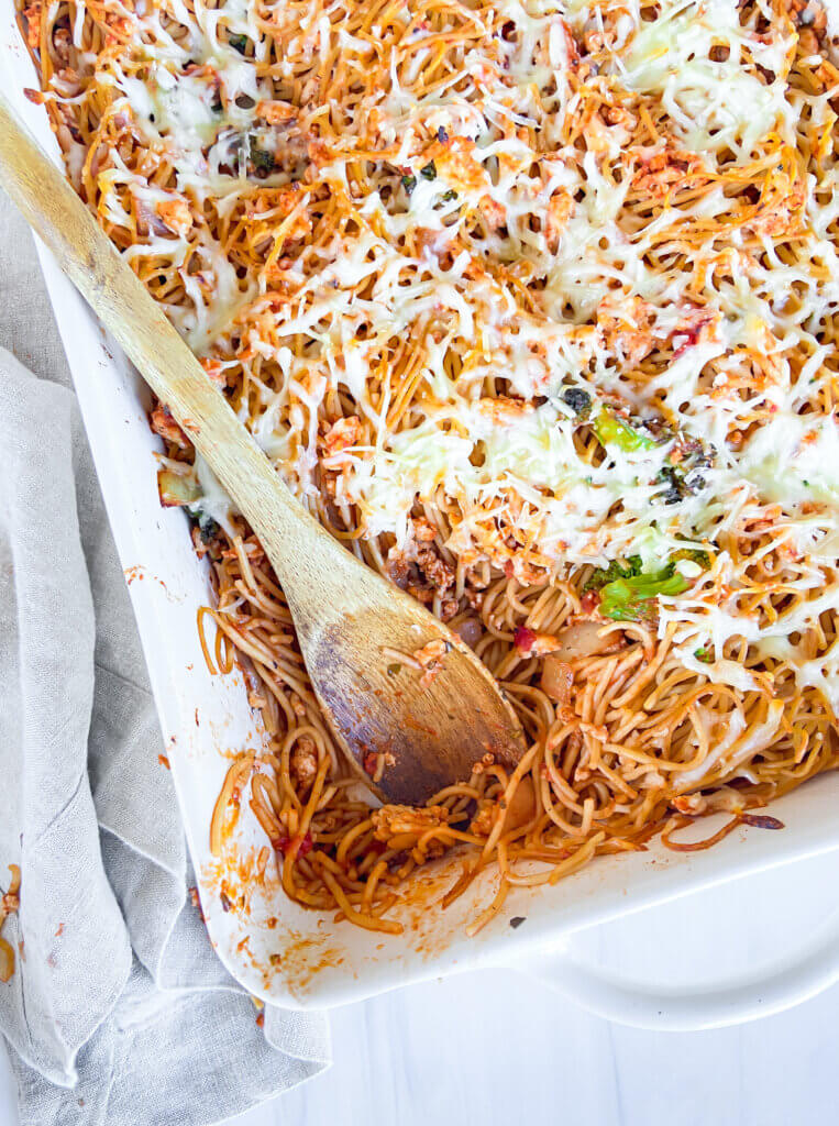 Healthy Ground Turkey Pasta Bake